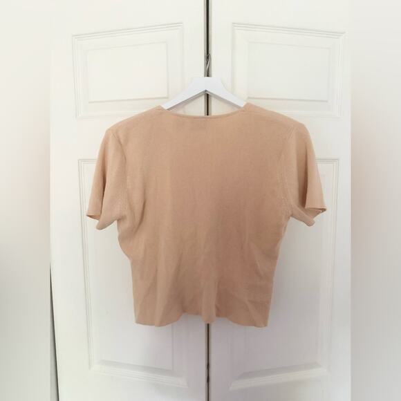 Vintage Paul Harris Design Orange Sherbert Short Sleeve Cardigan Sweater Medium - Picture 7 of 7